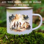 Enamel mug camping scene