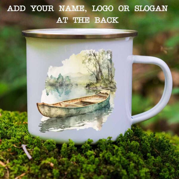 Enamel mug canoe