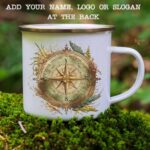 Enamel mug watercolour compass