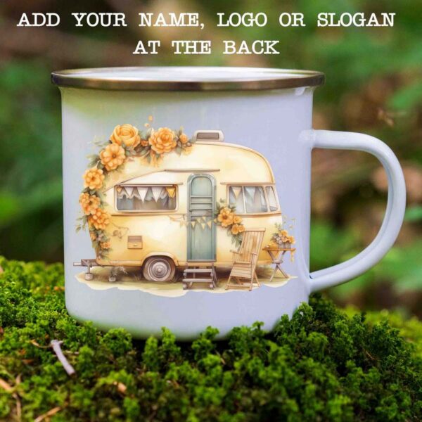 Enamel mug yellow camper