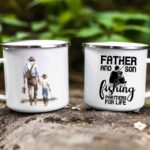 Father and son fishing enamel mug 7