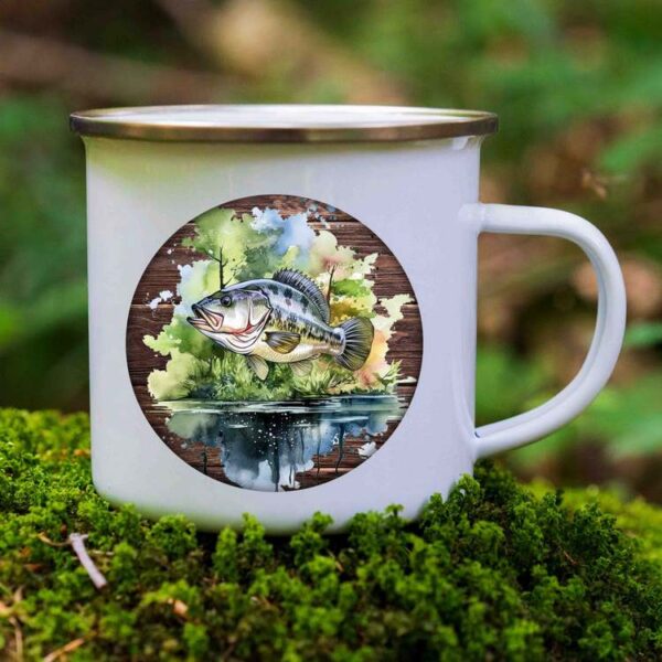 Fishing enamel mug design 10