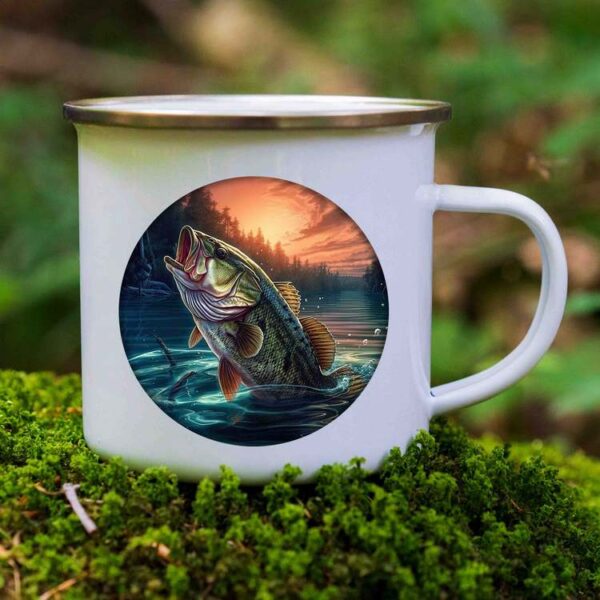 Fishing enamel mug design 5
