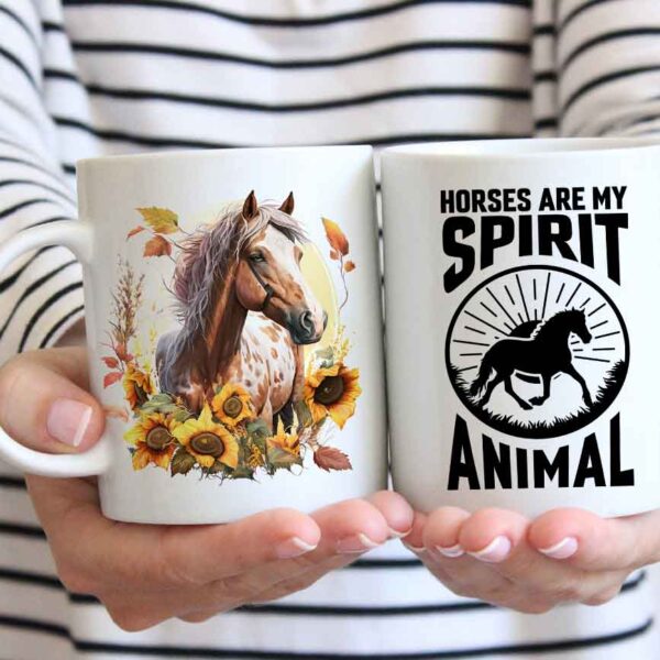 Horse with sunflowers coffee mug 10