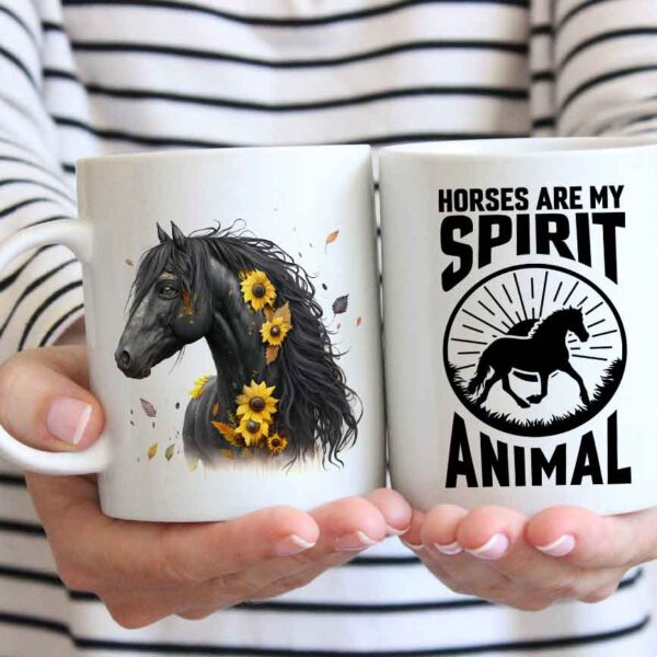 Horse with sunflowers coffee mug 4