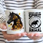Horse with sunflowers coffee mug 5