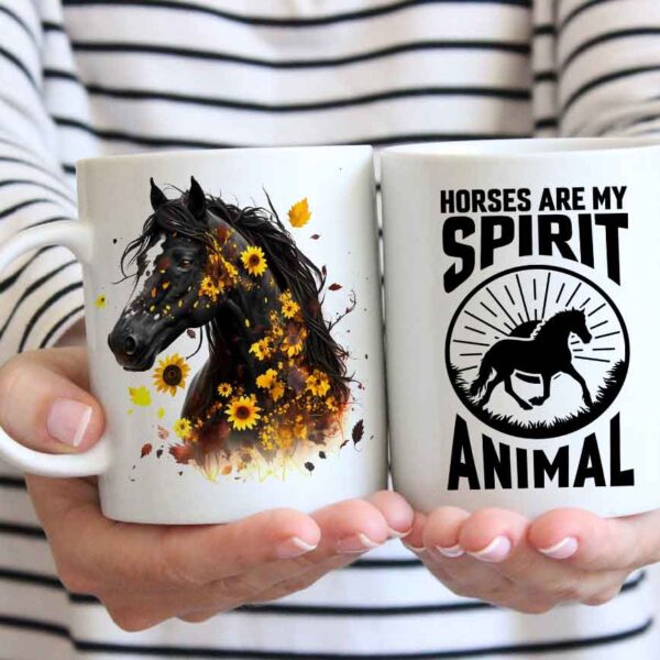 Horse with sunflowers coffee mug 5