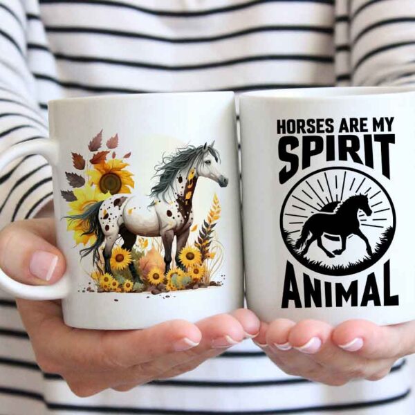 Horse with sunflowers coffee mug 6