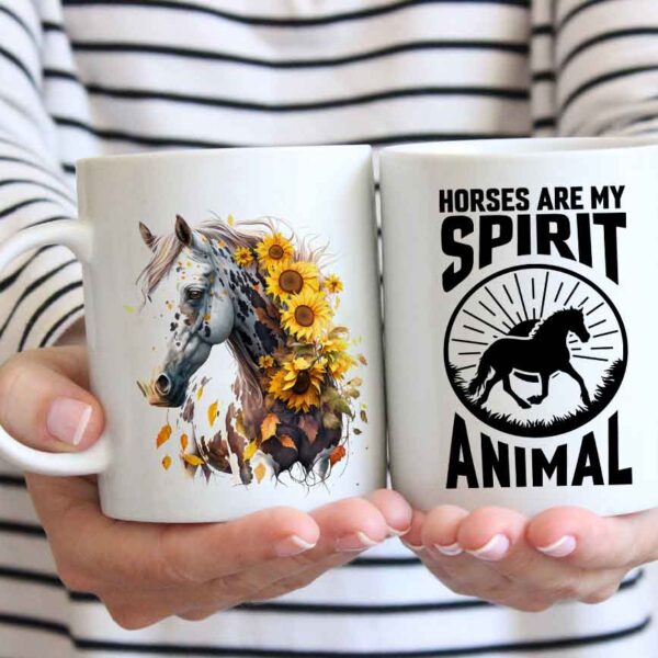 Horse with sunflowers coffee mug 7