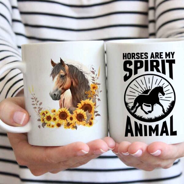 Horse with sunflowers coffee mug 8