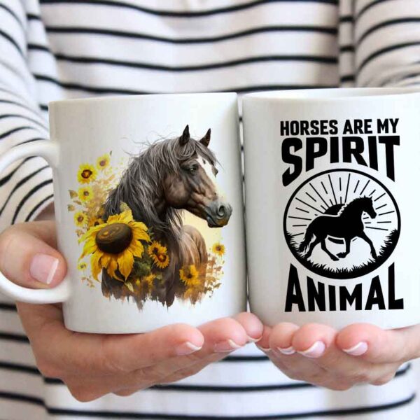 Horse with sunflowers coffee mug 9