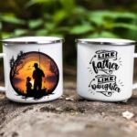 Like father like daughter enamel fishing mug 1