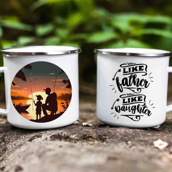 Like father like daughter enamel fishing mug 11