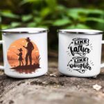 Like father like daughter enamel fishing mug