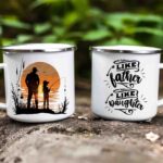Like father like daughter enamel fishing mug 3