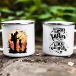Like father like daughter enamel fishing mug 5
