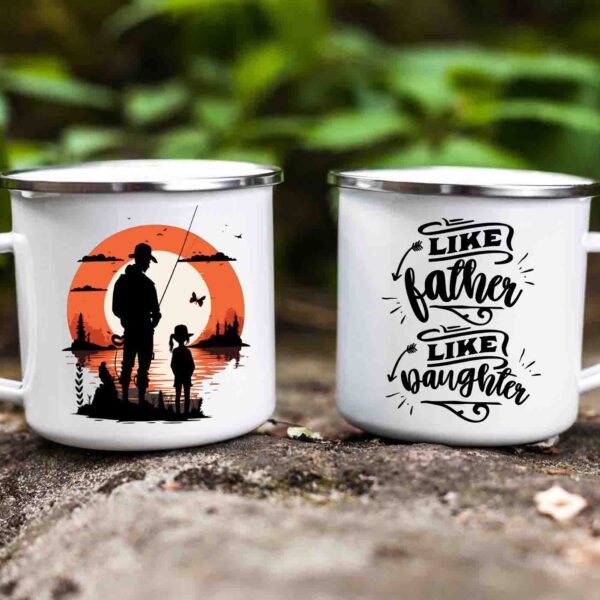 Like father like daughter enamel fishing mug 6