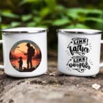 Like father like daughter enamel fishing mug 7