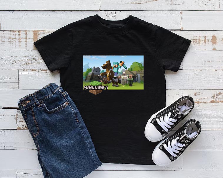 Minecraft Shirt Steve on horse