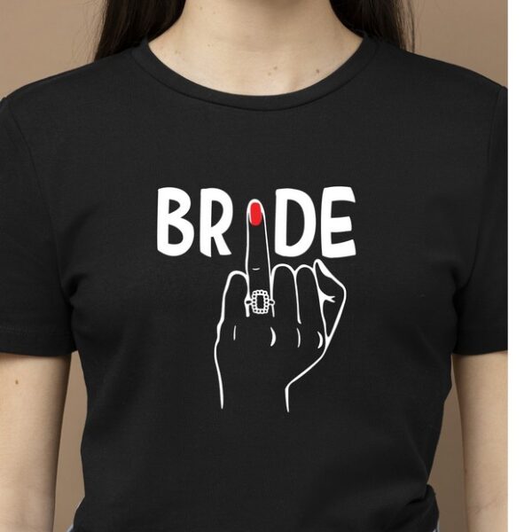Bride with middle finger t-shirt