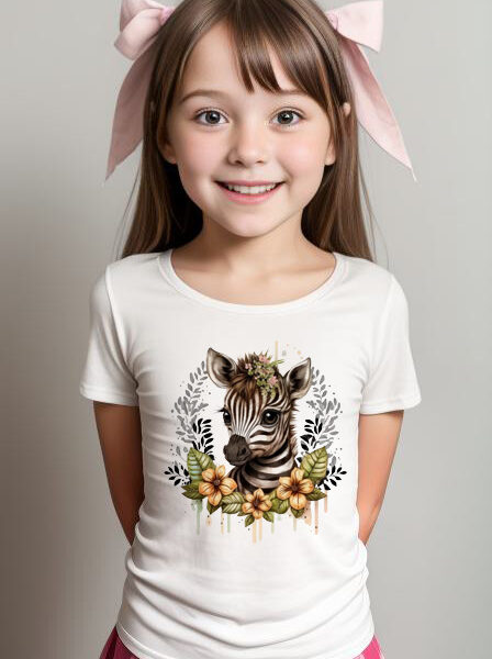 Floral Baby Zebra girls T-shirt