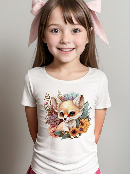 Floral baby Fox girls T-shirt