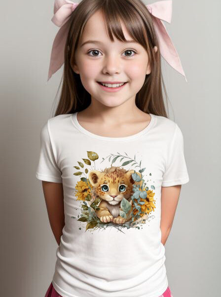 Floral baby Lion girls T-shirt