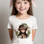 Floral baby Monkey girls T-shirt