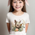 Floral baby Rhino girls T-shirt