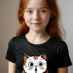 Girls T-shirt surprised Cat A