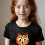 Girls T-shirt surprised Cat B
