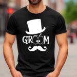 Groom T-Shirt with Top Hat & Mustache
