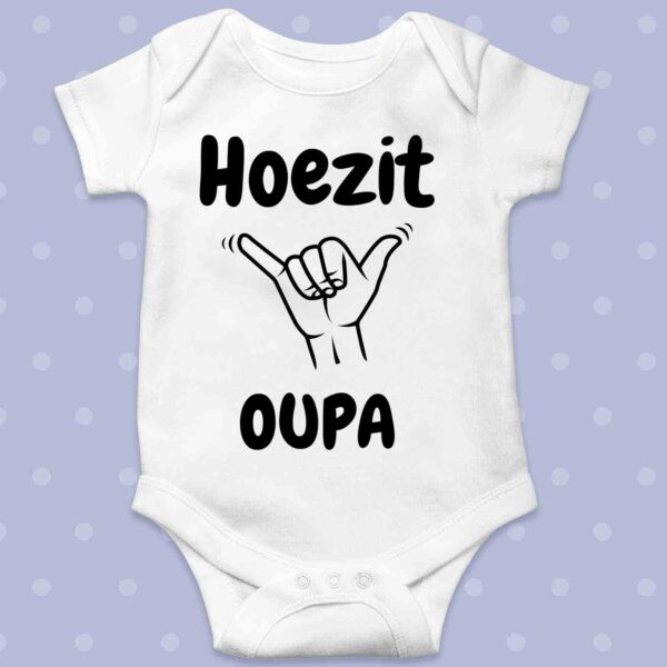Personalised Baby Grow – Hoezit Oupa