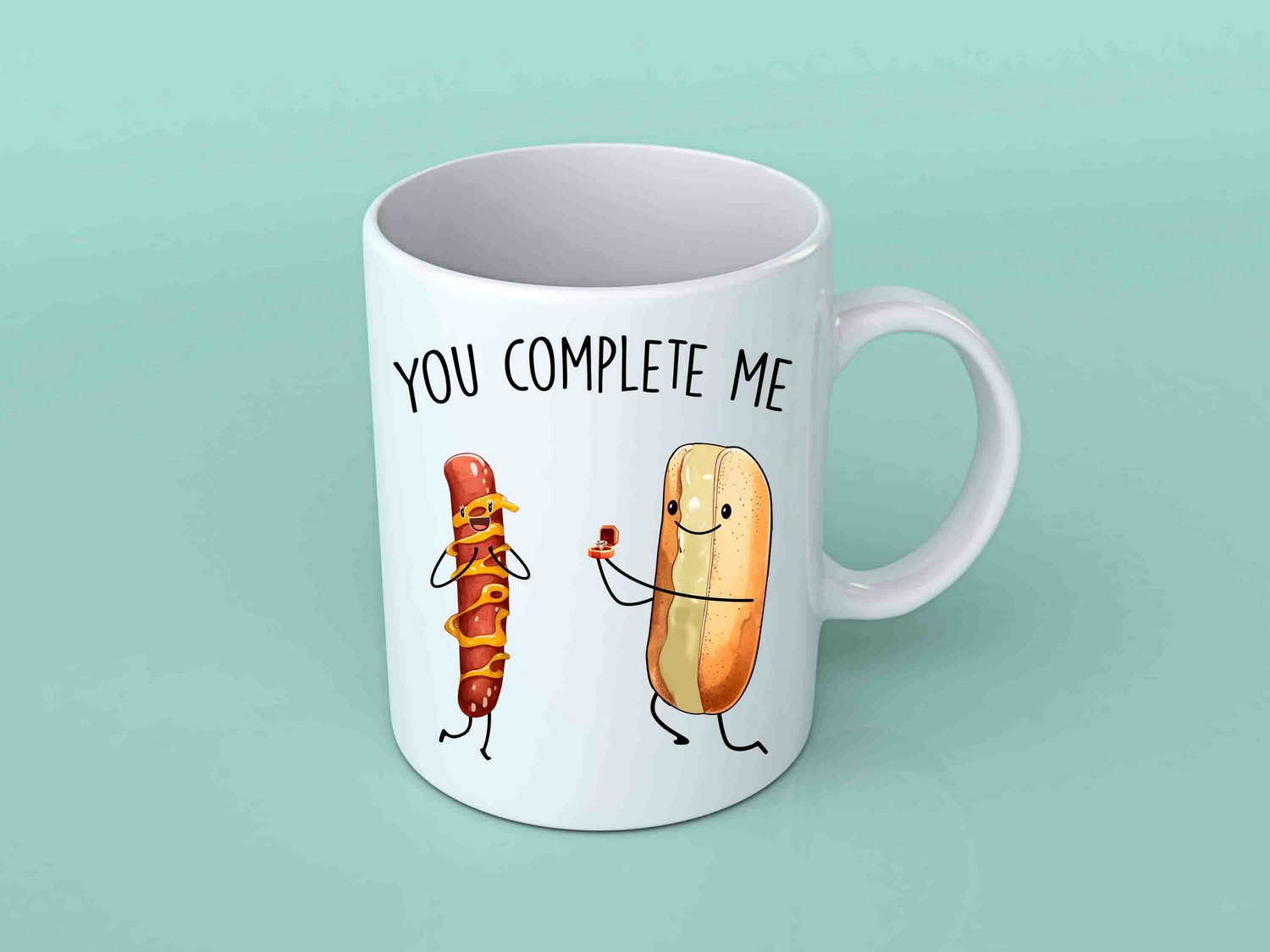 You complete me Hotdog coffee mug