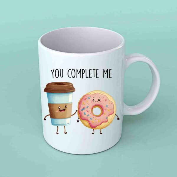 You complete me coffee and donut mug