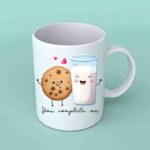 You complete me cookie and milk coffee mug