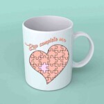 You complete me heart puzzle coffee mug