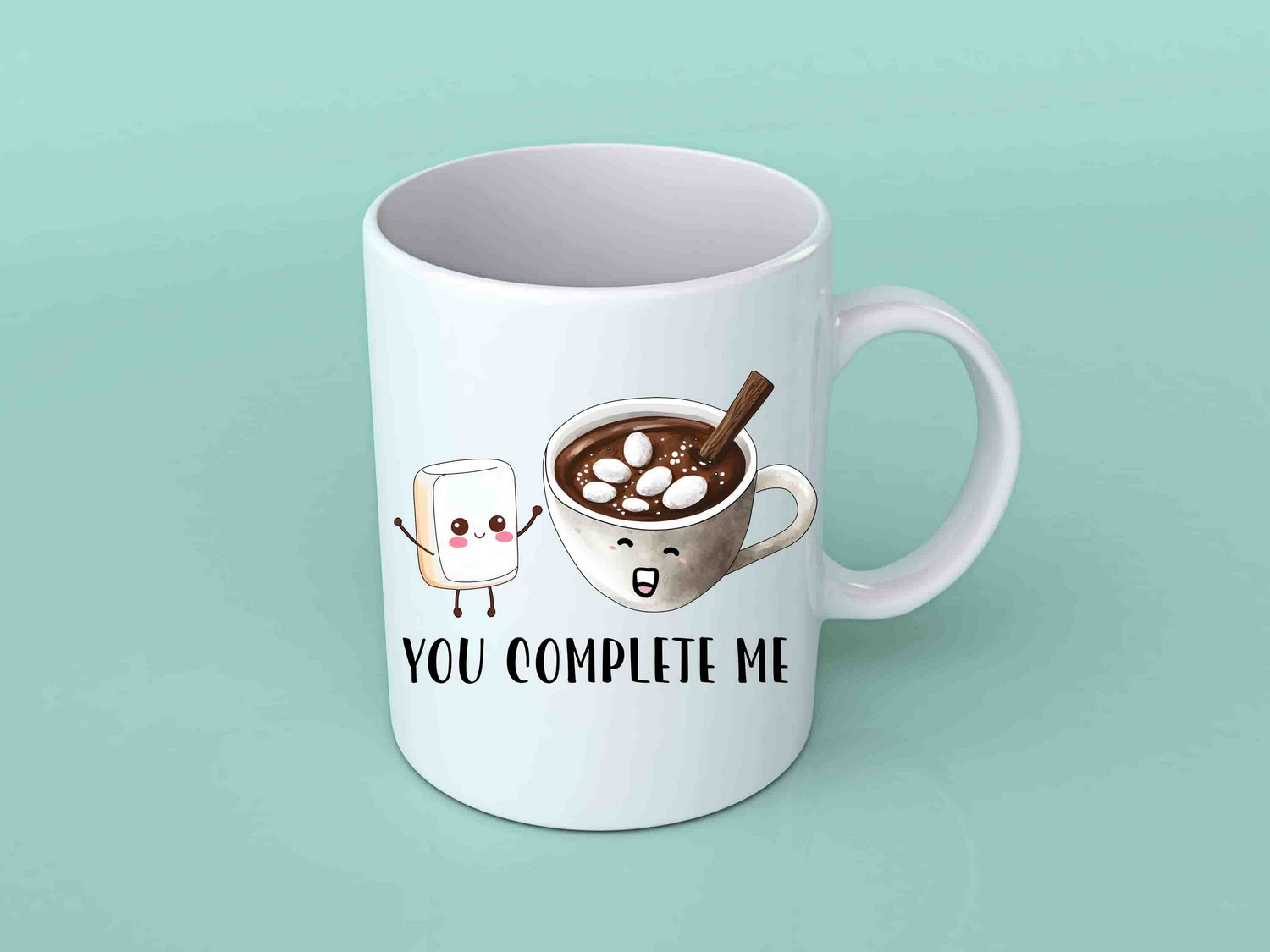 You complete me hot cocoa mug