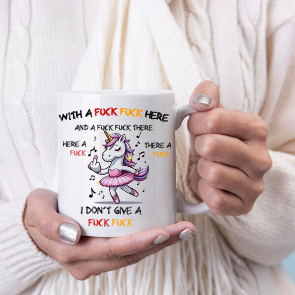 With a fuck fuck here unicorn mug 4