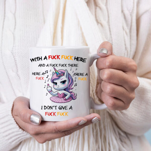 With a fuck fuck here unicorn mug 5