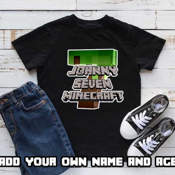 Custom Minecraft Birthday T-Shirt