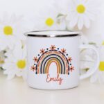boho personalised enamel mug south africa – custom aesthetic gift mug