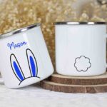Boys bunny easter enamel mug