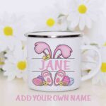 Personalised girls Easter enamel mug