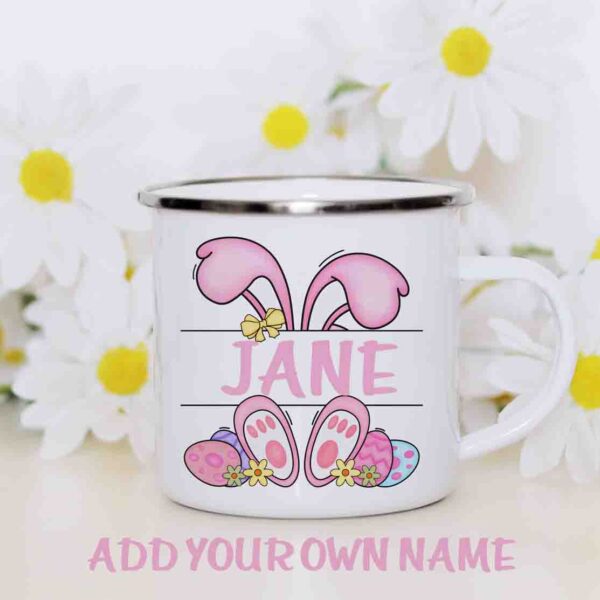 Personalised girls Easter enamel mug