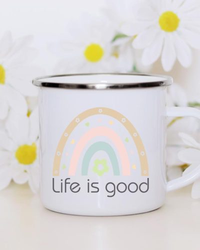 Rainbow life is good enamel mug