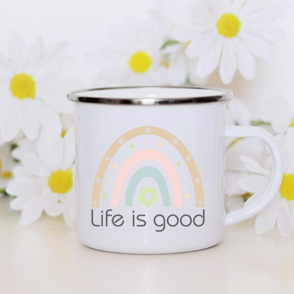 Rainbow life is good enamel mug