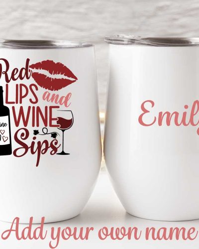 Red lips and wine sips tumbler