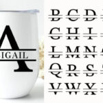 Split letter monogram and name Tumbler