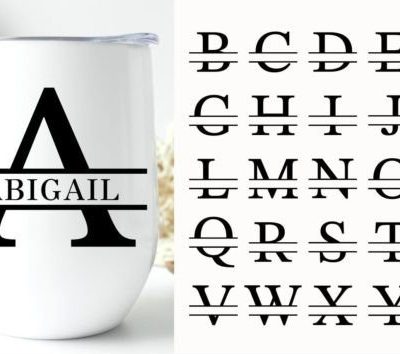 Split letter monogram and name Tumbler